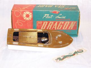 Vintage Fleet Line Sea Babe Dragon Toy Model Boat Box
