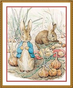 Beatrix Potter Peter Collects Onions Counted Cross Stitch Chart