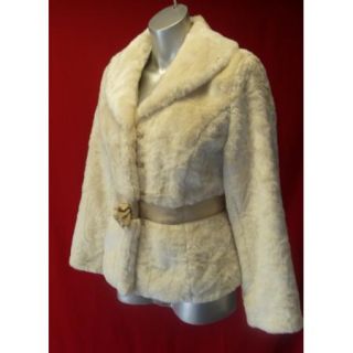 Gorgeous Beth Bowley Anthropologie Thick Soft Cream Faux Fur Coat M 