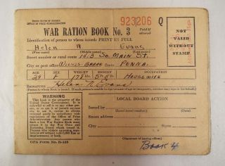 WWII War Dept War Ration Book No 3 1943 with Stamps