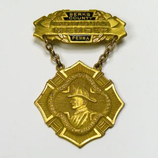 Brass membership medal   Berks County Firemans Association 