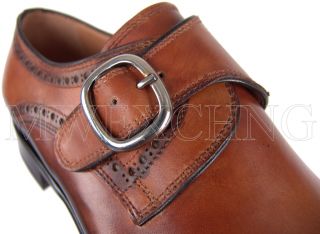 Francesco Benigno Brogue Monk Strap Loafers Shoes UK 9