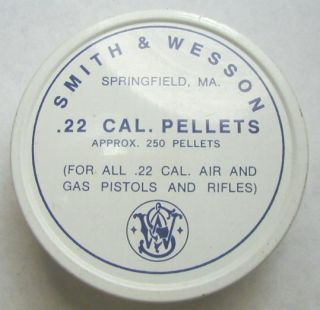Vintage Smith Wesson 22 Cal Pellet Tin Springfield MA