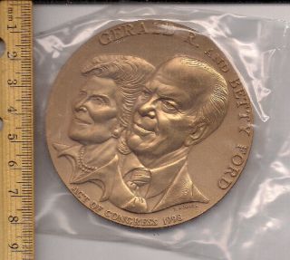President Gerald and Betty Ford Bronze 3 inch Medal, U.S. Mint, Sealed 