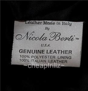 Nicola Berti 100 Italian Lambskin Leather Jacket Retail $385 Size 