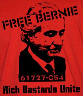 Free Bernie T Shirt Madoff Prisoner Ponzi Scheme SM 3XL