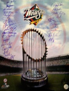 1998 Yankees Signed 16x20 Derek Jeter Bernie Williams