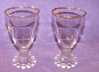   Boopie Glass Goblet Lot of 2 with Gold Trim Vintage Berwick