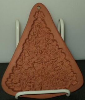 Cotton Press Christmas Tree 1994 Red Pottery Clay Cookie Mold Stamp 