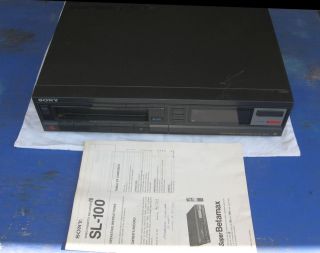 Sony Betamax SL 100 Beta VCR Player Recorder w Manual Works