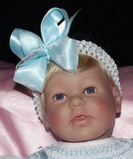 New Newborn 0 3 M Girls Will’Beth Blue Bishop Dress