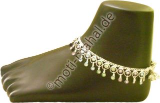 Indian Feet Jewellery / Bollywood Bridal Payal / Silver 3 color/ 10 