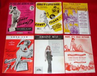   Hollywood Movie Sheet Music Betty Grable Rita Hayworth Esther Williams