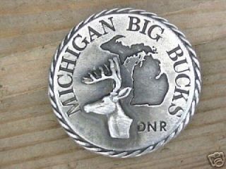 Michigan Big Bucks DNR Belt Buckle 1984 Pewter Sid Bell
