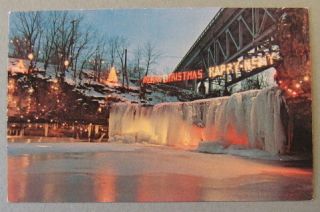 Oh Ludlow Falls View Annual Christmas Lighting Postcard