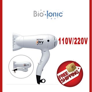 Bio Ionic Travel Dryer Dual Voltage Ionic Conditioning 1200W Hair 