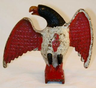 Cast Iron Painted Snow Bird Eagle Figure D D Iron Art