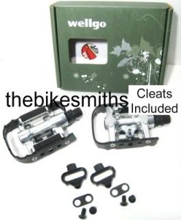 Wellgo C002 Clipless Platform Bike Pedals Shimano SPD 1 Side Clipless 