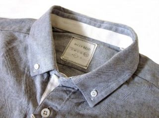 185 Nwt BILLY REID Italy Gray Monogram Oxford Slim Shirt XXL