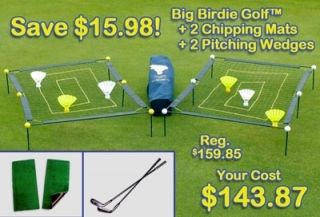 Big Birdie Golf Backyard Golf Game Set 2 Chipping Mats 2 Pitching 