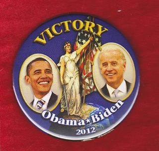 Official Rally Jugate for Obama Biden Victory 2012 Campaign Pinback 
