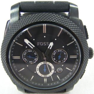 FOSSIL LARGE CASED MENS WATCH FS   4487 WITH DATE BLACK FACE 3 