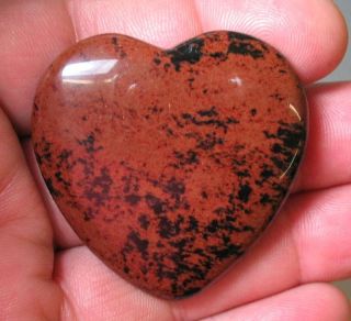 Big Mahogany Obsidian Flat Heart 45mm Crystal Healing