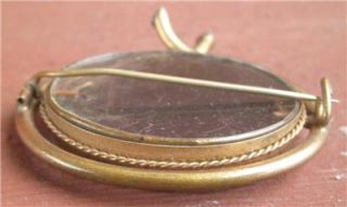 Antique Victorian Black Onyx Mourning Hair Brooch Locket Pin 1800s 