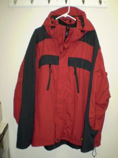   Spectrum Waterproof Rain Jacket Coat Red Black Hood Men 3X Tall