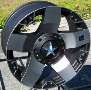 20 Black Machined KMC XD Rockstar Wheels Rims Ford F 250 F 350 King 