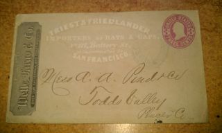 1869 San Francisco Triest Friedlander Todds Valley Wells Fargo Express 