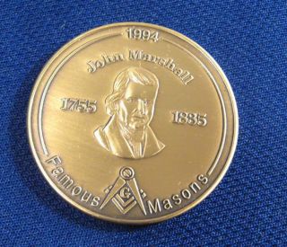 1994 Famous Masons Medallion John Marshall