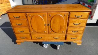    12 Drawer Dresser Mid 50s Tongue and Groove Solid Birch Harbor House
