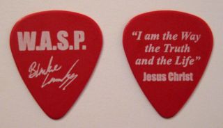 WASP Blackie Lawless rare guitar pick 2012 Red