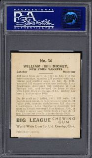 1936 World Wide 34 Bill Dickey PSA 8 OC