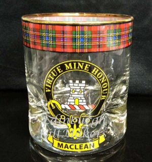 Thomson Clan Crested Whisky Glass Tartan Whisky Glasses