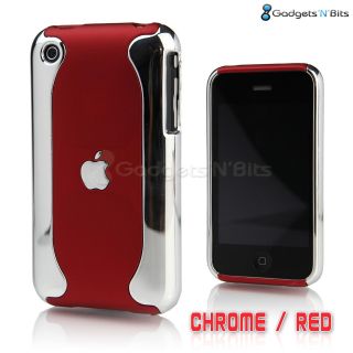 Stylish Silver Chrome Dual Hard Case Cover Bumper for Apple iPhone 3GS 