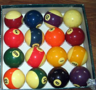 Aramith Billiard Pool Balls Complete Set 2 1 4 VGC Belgium