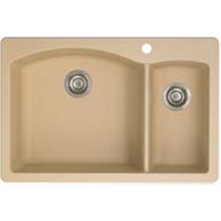 Blanco 441221 Undermount Drop in Double Bowl Kitchen Sink Biscotti 