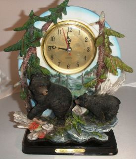 Black Bear Desk Clock North American Collection