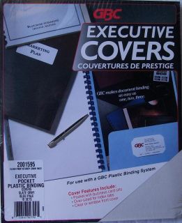 GBC Executive Pocket Plastic Binding Covers 2001595 Slate Gray Set of 