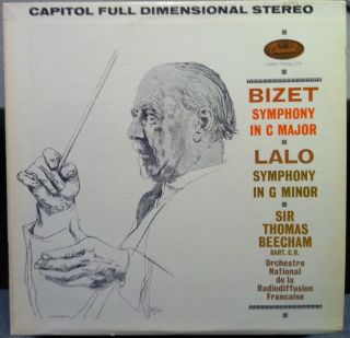 SIR THOMAS BEECHAM bizet lalo symphony LP VG+ SG 7237 Vinyl Capitol 