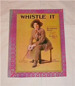 Whistle It Blanche Ring Showtune 1912 Vintage Sheet Music