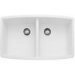 Blanco 440071 Undermount Equal Double Bowl Kitchen Sink White