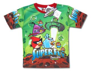 New Angry Birds Space Green Boy Girl Kid T Shirt Size 4 14 Age 3 9 