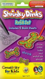 new shrinky dinks refill set includes 6 blank sheets description 
