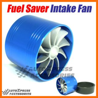 Supercharger Air Intake Fan Single Gas Fuel Saver Blue