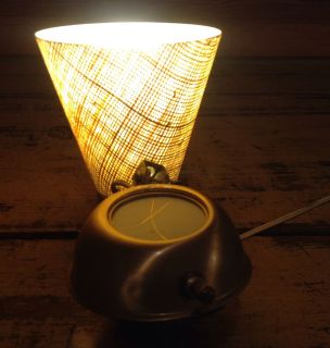 Vintage Mid Century Fiberglass Shade Light Lamp Retro Dames Era Decor 