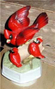 1950s Lefton Japan Vintage Music Box Red Bird Cardinal