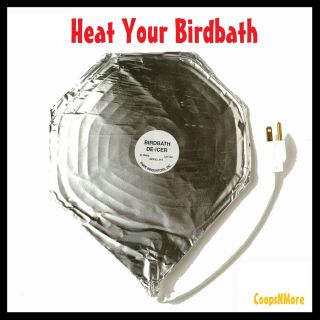   economical Heated Bird Bath Deicer Fits Most Non Heat Birdbaths